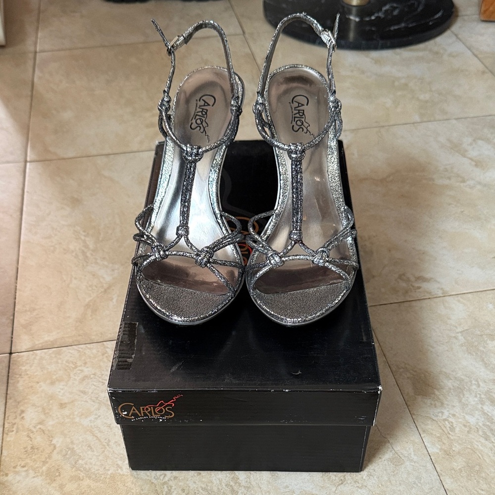 Carlos by Carlos Santana Metallic Strappy Heels